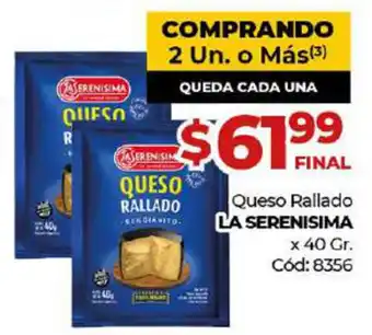 Diarco La Serenisima Queso Rallado x 40gr oferta