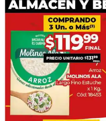 Diarco Molinos Ala Arroz Largo Fino Estuche x 1kg oferta