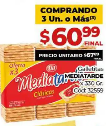 Diarco Mediatarde Galletitas x 330gr oferta