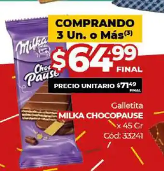 Diarco Milka Chocopause Galletita x 45gr oferta