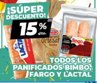 Diarco Todos Los Panificados Bimbo, Fargo Y Lactal oferta