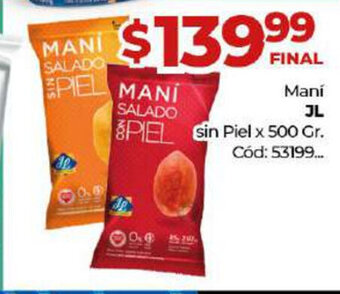 Diarco JL Maní sin Piel x 500gr oferta