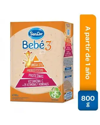 Sancor bebé 3 - leche infantil polvo sabor original 800grs