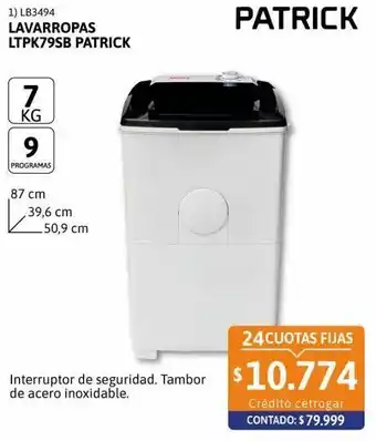 Cetrogar Lavarropas patrick oferta