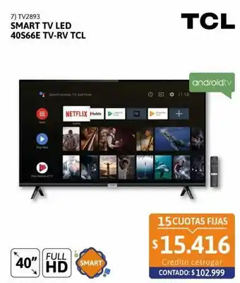 Cetrogar Smart tv led tcl oferta
