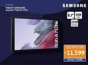 Cetrogar Tablet samsung galaxy tab a7 lite 8.7 3gb 32gb gris oscuro oferta