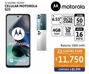Cetrogar Celular motorola g23 oferta