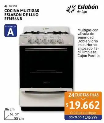 Cetrogar Cocina multigas eslabon de lujo oferta