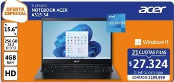 Cetrogar Notebook acer oferta