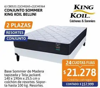 Cetrogar Conjunto sommier king koil bellini oferta