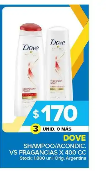 Carrefour Maxi Dove Shampoo Acondic. Vs Fragancias x 400cc oferta