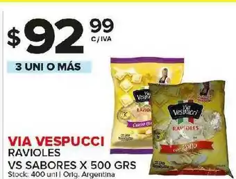 Carrefour Maxi Via Vespucci Ravioles Vs Sabores x 500grs oferta