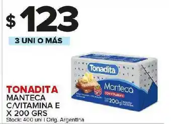 Carrefour Maxi Tonadia Manteca C Vitamina E x 200grs oferta