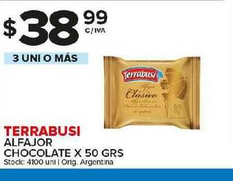 Carrefour Maxi Terrabusi Alfajor Chocolate x 50grs oferta