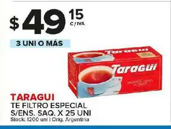 Carrefour Maxi Taragui Te Filtro Especial S Ens. saq x 25uni oferta