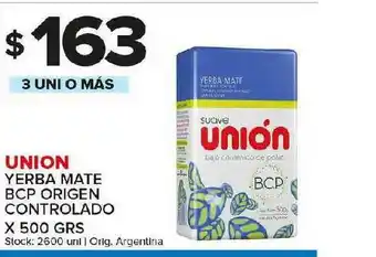 Carrefour Maxi Union Yerba Mate Bcp Origen Controlado x 500grs oferta
