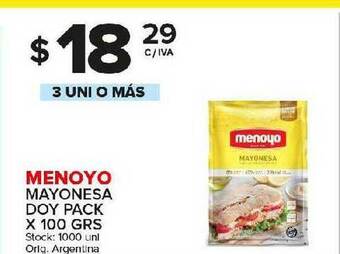 Carrefour Maxi Menoyo Mayonesa Doy Pack x 100grs oferta