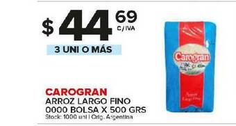 Carrefour Maxi Carogran Arroz Largo Fino 0000 Bolsa x 500grs oferta