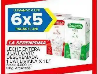 Carrefour Maxi La Serenisima Leche Entera 3 Uat C Vit Descremada 1 Uat Liviana oferta