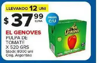 Carrefour Maxi El Genoves Pulpa De Tomate x 520grs oferta