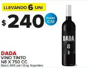 Carrefour Maxi Dada Vino Tinto N8 Llevando 6 Uni x 750cc oferta