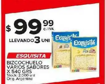 Carrefour Maxi Esquisita Bizcochuelo Varios Sabores x 540grs oferta