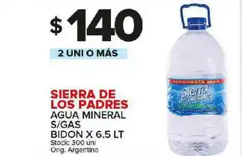 Carrefour Maxi Sierra De Los Padres Agua Mineral S Gas Bidon x 6.5lt oferta