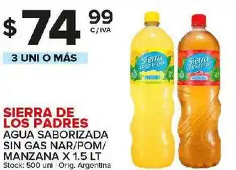 Carrefour Maxi Sierra De Los Padres Agua Saborizada Sin Gas Nar Pom Manzana x 1.5lt oferta