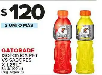 Carrefour Maxi Gatorade Isotonica Pet Vs Sabores x 1.25lt oferta