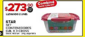 Carrefour Maxi Star Set Contenedores 0.8l X 3 Cross oferta