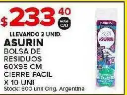Carrefour Maxi Asurin Bolsa De Residuos Cierre Facil Llevando 2 Unid. oferta