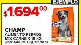 Carrefour Maxi Champ Alimento Perros Mix Carne x 15kg oferta