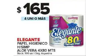 Carrefour Maxi Elegante Papel Higienico H Simp Aloe Vera 4x80mts oferta