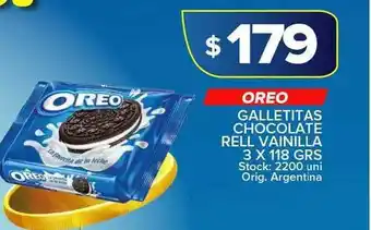 Carrefour Maxi Oreo Galletitas Chocolate Rell Vainilla 3 X 118 Grs oferta