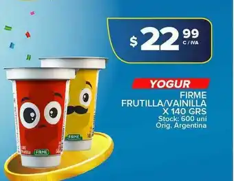 Carrefour Maxi Yogur Firme Frutilla-Vainilla X 140 Grs oferta