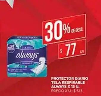 Supermercados DIA Protector Diario Tela Respirable Always oferta