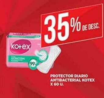 Supermercados DIA Protector Diario Antibacterial Kotex oferta