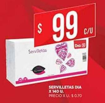 Supermercados DIA Servilletas Dia x 140u oferta