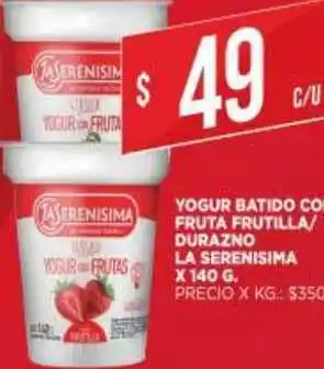 Supermercados DIA Yogur Batido Con Fruta Frutilla Durazno La Serenisima oferta