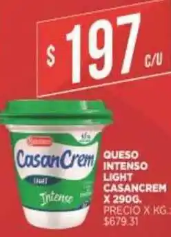 Supermercados DIA Queso Intenso Light Casancrem x 290 g oferta