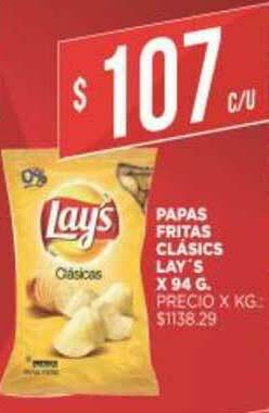 Supermercados DIA Papas Fritas Clasicas Lay's x 94 g oferta