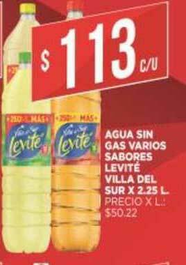 Supermercados DIA Agua Sin Gas Varios Sabores Levité Villa Del Sur 2.25 l oferta
