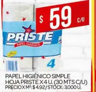 Supermercados DIA Papel Higienico Simple Hoja Priste oferta