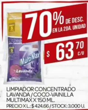 Supermercados DIA Limpiador Concentrado Lavanda Coco-vaninilla Multimax 70% De Desc. En La 2da Unidad oferta