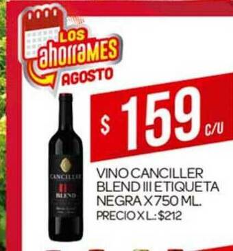 Supermercados DIA Vino Canciller Blend Iii Etiqueta Negra x 750ml oferta