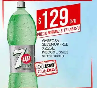 Supermercados DIA Gaseosa Seven Up Free x 2.25 L oferta