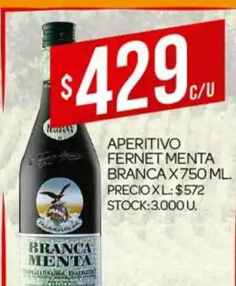 Supermercados DIA Aperitivo Fernet Menta Branca x 750 ml oferta