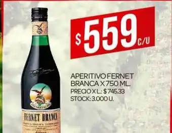 Supermercados DIA Aperitivo Fernet Branca x 750 ml oferta