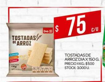 Supermercados DIA Tostadas De Arroz Dia x 150 g oferta