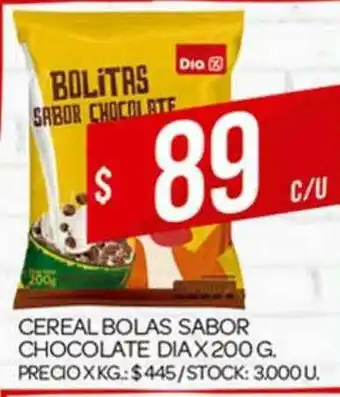 Supermercados DIA Cereal Bolas Sabor Chocolate Dia oferta